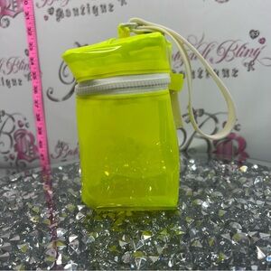 Drunk elephant bag seethrough transparent Neon Yellow Clear Vinyl Cosmetic Pouch